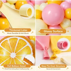 143Pcs Lemon Pink and Yellow Balloon Arch Garland Kit for Freshly Graduated, …