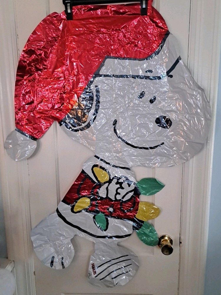Peanuts Snoopy With Santa Hat And Lights Mylar Ballon 3.5 Ft Tall New