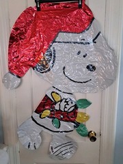 Peanuts Snoopy With Santa Hat And Lights Mylar Ballon 3.5 Ft Tall New