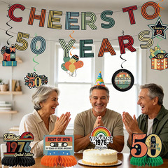 11Pcs 50Th Birthday Decorations for Men Women,Cheers to 50 Years Banner Centerpi
