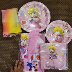 Peach Princess Backdrop Supplies Photography Kids Birthday Decorations 52X36 In