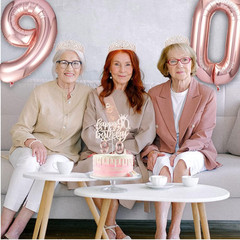 8Pcs 90Th Birthday Decorations for Women, Including 90 Year Old Birthday Cake To