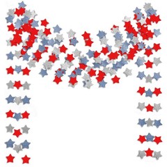 6 Pack Patriotic Star Streamers Garland Red White Blue Bunting Banner Paper H…