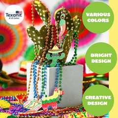 12 PCS Cinco De Mayo Fiesta Necklaces Bead- Mexican Birthday Party Favors Suppli