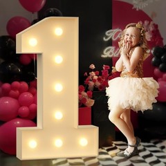1 PCS 3FT Foam Board Number 1 Light Up Marquee Number Birthday Party Decor