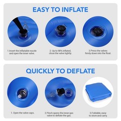 2-Person Inflatable Pool Float Adult, 71» x 71» Large Pool Lounger Float Ri…