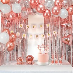 Party spot! 253 Pcs Birthday Decorations For Women, Rose Gold Party Decoratio…