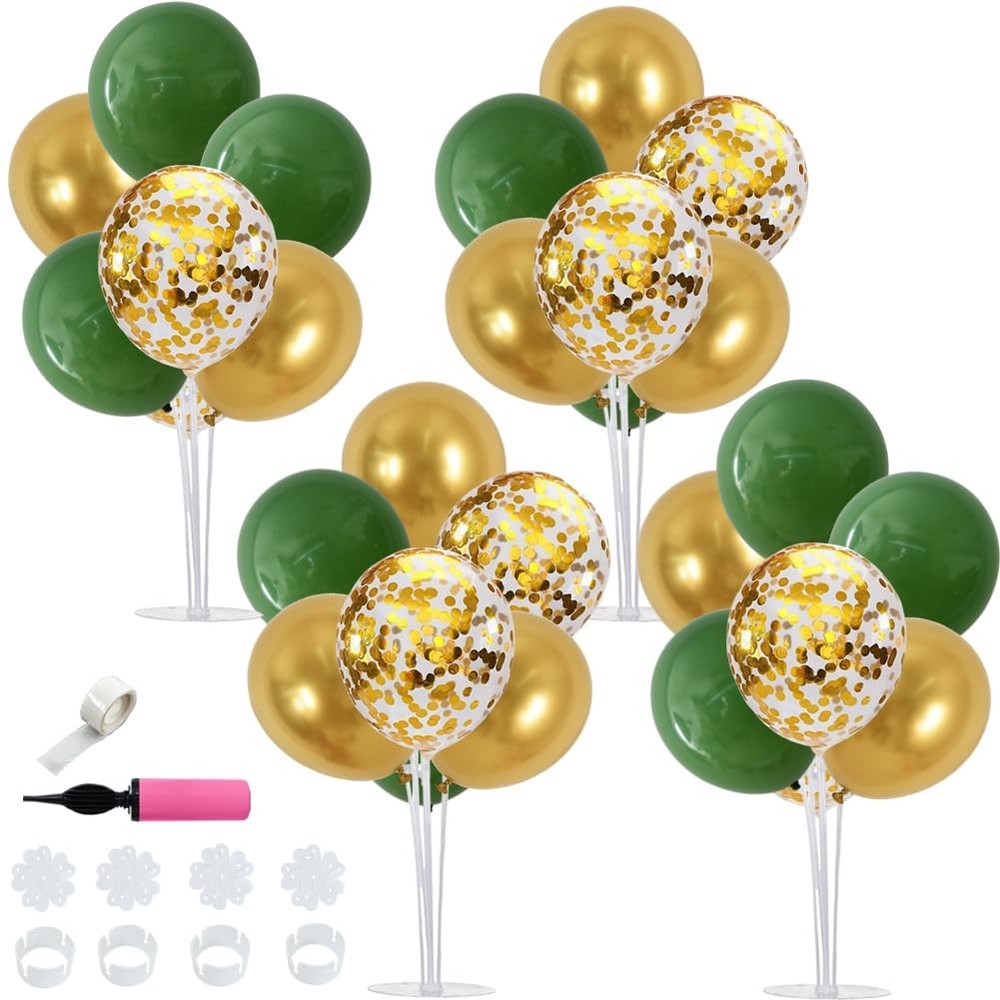 Sage Green and Gold Balloon Centerpieces for Table,Balloon Stand Centerpiece …
