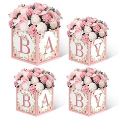 Pink Baby Shower Boxes Decorations 4 Baby Shower Centerpiece Boxes Gender Reveal