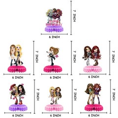 Bratz Girls Honeycomb Centerpieces Table Toppers Decor for Birthday Party