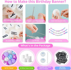 Giant Friendship Bracelet Banner DIY Customizable Birthday Garland with Foam Cir