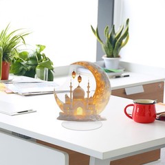 Ramadan Festival 2D Acrylic Moon Ornament Eid Al-fitr Mubarak Decoration JQ