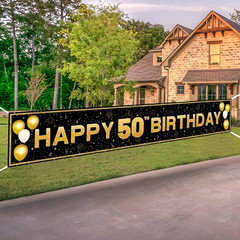 50Th Birthday Decorations for Men Women – 10Ft Black Gold 50Th Party Decorations