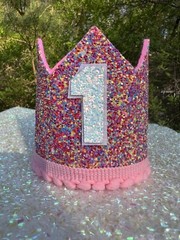 Dogs 1st Birthday Hat, Puppy’s First Birthday ,Birthday girl , Glitter Crown