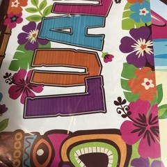 HAWAIIAN LUAU TIKI CUTOUT DECORATIONS (30) ~ Birthday Party Supplies Flamingo