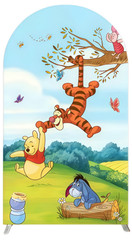Winnie the Pooh Arch Backdrop Cover Birthday Photo Background Decor