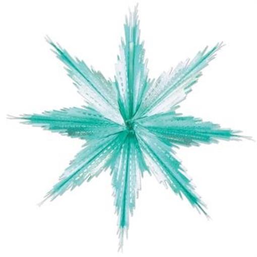 2-Tone Metallic Snowflakes Turquoise and Silver 2 Pack Winter Christmas Party