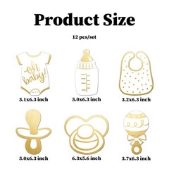 12 PCS Swirl Hanging Decorations Neutral Gold Oh Baby Shower Party Supplies