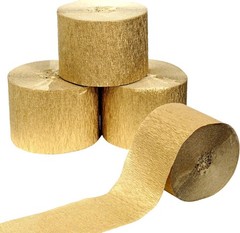 Gold Streamers 4 Rolls 328ft Gold Crepe Paper Decor