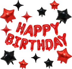 Hot Pink Happy Birthday Balloons Banner, 16 Inch Mylar Foil Letters Balloon Sign