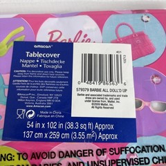 BARBIE Party Set Two Table Covers & «Happy Birthday» Banner in Original Pkgs NEW