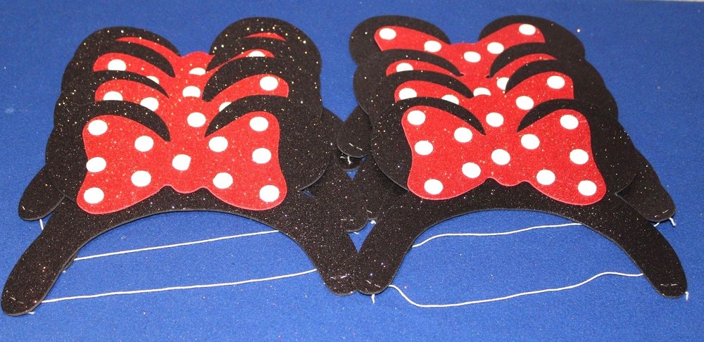 MINNIE MOUSE GLITTER FOAM TIARA CROWN HEADBAND COSTUME BIRTHDAY PARTY 10 PACK