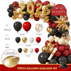Red Black 2026 Graduation Party Decorations, Class of 2026 Party Supplies Kit, R