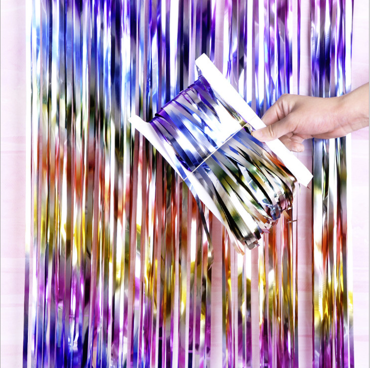 2M-3M Foil Party Wall Decoration Fringe Tinsel Shimmer Curtain Wedding Birthday