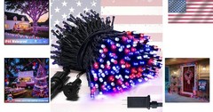 91.5ft Connectable Patriotic Lights – Outdoor Waterproof