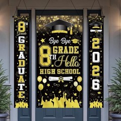 8Th Grade Graduation Decorations 2026, 4Pcs Bye Bye 8Th Grade Hello High School