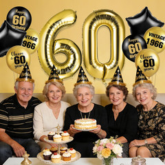 60Th Birthday Decorations for Men Women Vintage 1966 60Th Birthday Balloons with