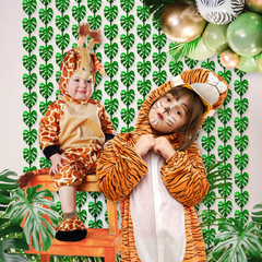 Luau Party Decorations, 2 Pack Tropical Party Supplies | 3.3 X 6.6Ft Green Palm