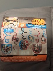 Star Wars Party Foil Swirl Decorations Value Pack 12 Pieces Birthday No 671841