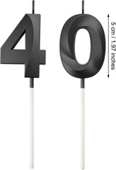 40Th & 4Th Birthday Candles Number Candles Cake Topper Decoration for Birthday W