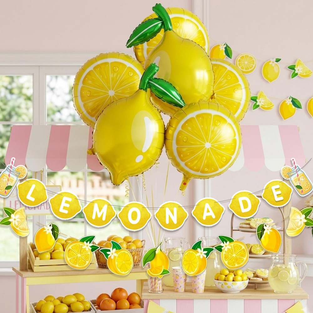 Lemonade Decorations Party Kit with Lemon Balloons and Lemonade Banner, Lemon…