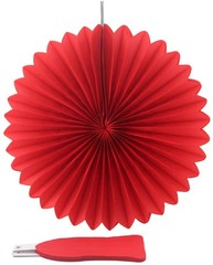 6in 6pc Red Round Tissue Paper Fans – Wedding Birthday Party Decor, Eco-Friendly