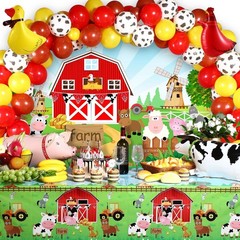 Farm Animals Theme Party Decorations Farm Barn Backdrop Banner Farmhouse Animals