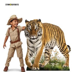 Tiger Prowling Animal Cardboard Cutout 93cm Tall and Free Mini Standee Wildlife