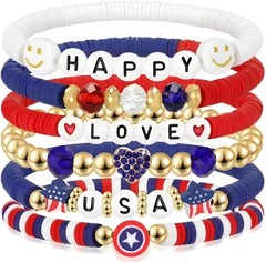 Express Your American Pride with Comfortable Red, White & Blue Beaded Bracelets