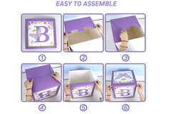 Purple Butterfly Baby Shower Boxes Decorations 4 Purple Boxes with BABY Letters