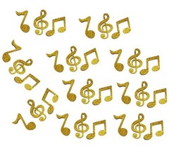 100 PCS Double Sided Gold Glitter Music Note Confetti Party Table Scatter