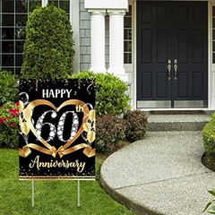 60Th Anniversary Yard Sign Decoration Happy 60Th Anniversary Wedding Outdoor