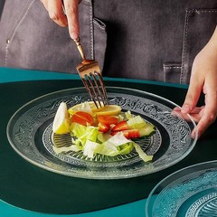 Elsjoy 6 Pack 10 Inch Large Glass Dinner Plate, Clear Round 10 inch,