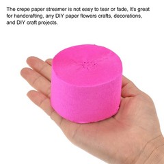 Crepe Paper 2 Inch x 27 Ft, Mint Green, Cyan, Gold, Pink, Rose Red, Pack of 5
