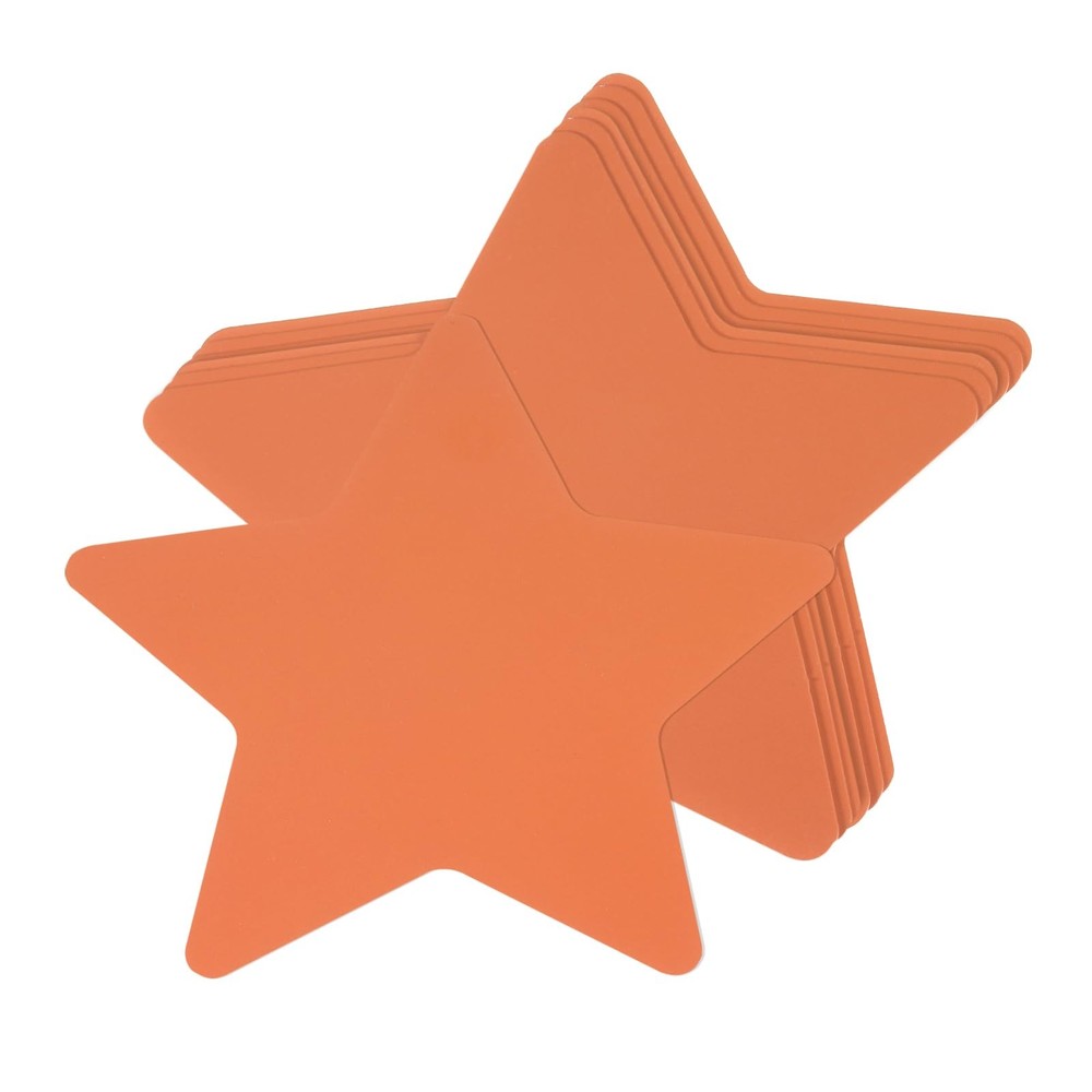 100 PCS 3.9×3.9 Inch Orange Star Cutouts Shaped Paper Cards DIY Projects