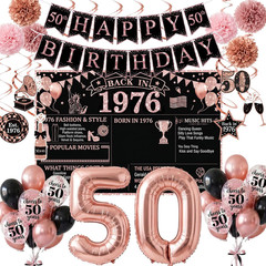 50Th Birthday Decorations for Women, Back in 1976 Party Supplies | Celebrate a 5