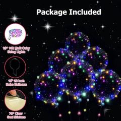 10 PCS Clear LED BOBO Balloons Decoration Light Up Party Birthday Wedding Xmas