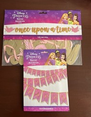 New Disney Princess Once Upon A Time Banner & Happy Birthday Princess Banner