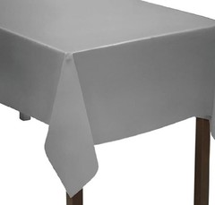 Silver Color Cut-to-Fit Easy Table Cover 100-Ft x 40″W Disposable Plastic #290