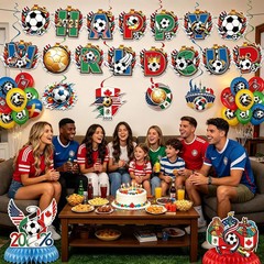2026 World Cup Soccer Party Decorations Kit, Football Theme Decorations with Ban